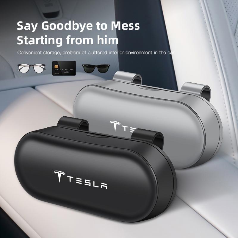 Car Glasses Box Car Sunglasses Holder Sun Visor Storage Case For Tesla Model 3 Y S X Cybertruck Juguete Roadster Coil Bonina