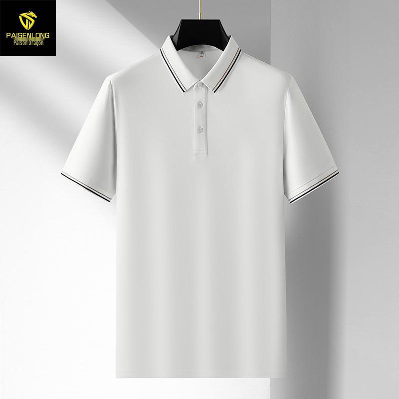 Python Dragon Polo Shirt: Logo Design with British Turn-Down Collar, Short Sleeves, Ideal for Workwear and Team Uniforms