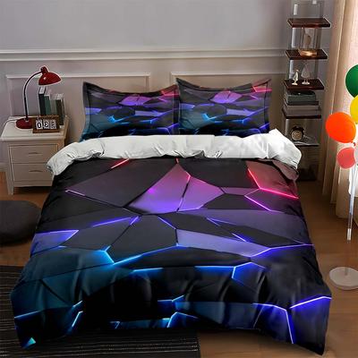 Geometric Glowing Shards. Bedding Duvet Cover Sets Duvet Covers Pillowcases Gifts (1 * Duvet Cover 2 * Pillowcases, Without Duvet Insert)