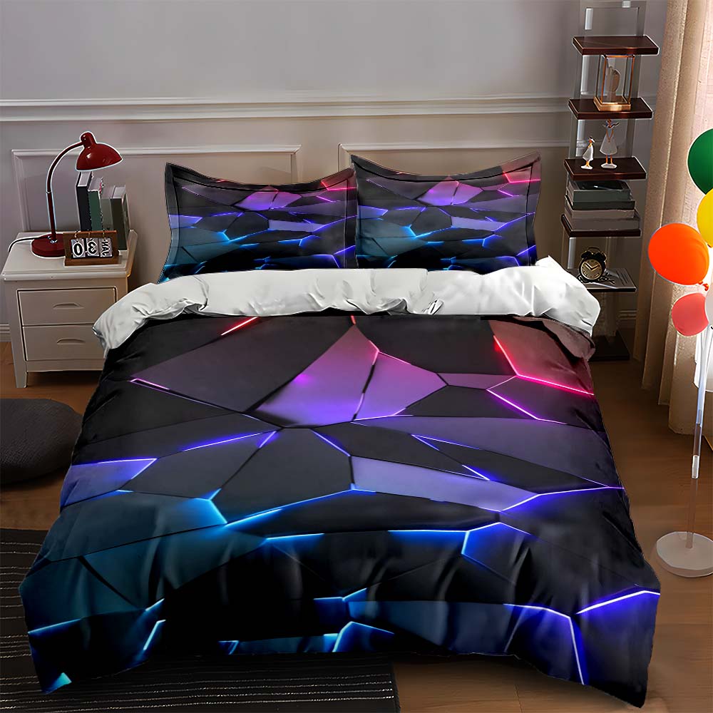 

Geometric glowing shards. Bedding Duvet cover sets Duvet covers Pillowcases gifts (1 * Duvet Cover 2 * Pillowcases, without duvet insert) 135x200cm