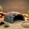 Basking Cave Platform Easy to Clean Pet Hide Cave Resin Pet Hideout Safe Polished Edges Rock Basking Hideout for Terrarium