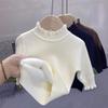 Kids Thickened One Piece Fleece Half Turtleneck Knit Sweater Anti Pilling Warm Base Layer Stylish Inner Wear Children Clothing