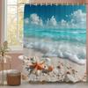 Sunny Blue Sky Scenery Shower Curtain, Bathroom Decorative Shower Curtain, Waterproof Shower Curtain With Hooks