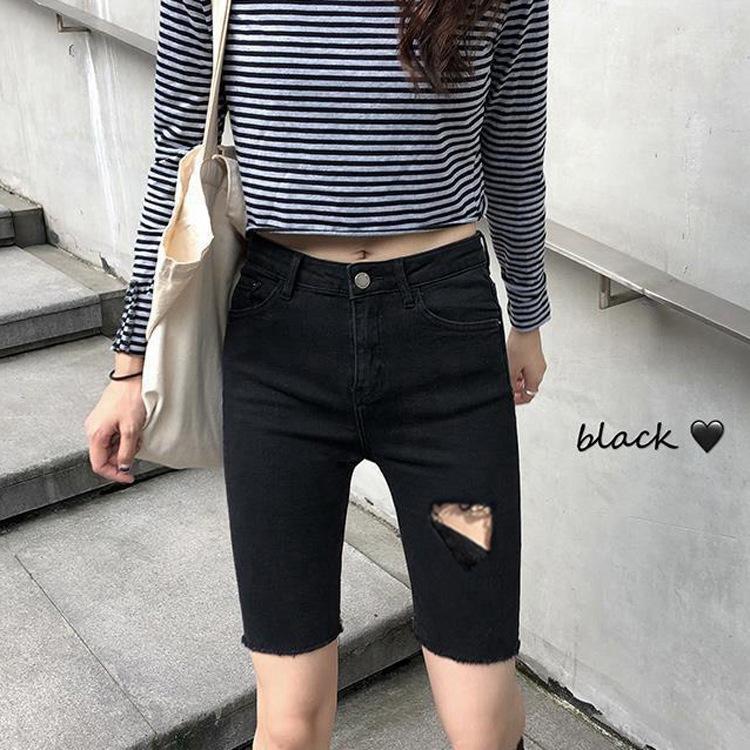 Летние рваные женские шорты с высокой талией — фото 2