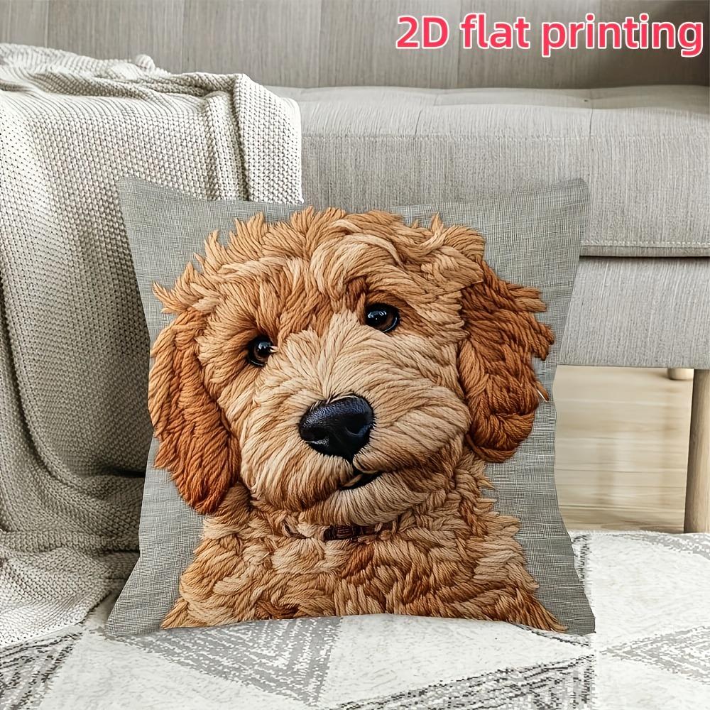 Cuddly Dog 2D Flat-Printed Pillowcase: Soft & Adorable Home Decor Sofa Cushion Cover,home decoration,2D Printing