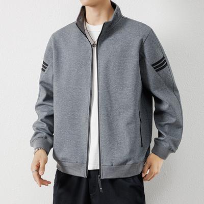 Coat Men's Spring and Autumn New American Trendy Brand Loose Men's Stand-up Neck Sweater Zipper Jacket Cardigan Top
