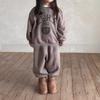 Kinder Sweatshirt Set Herbst/Winter Fleecefutter Set Jungen Mädchen Locker sitzendes Langarm Sweatshirt + Hose 2-teilig