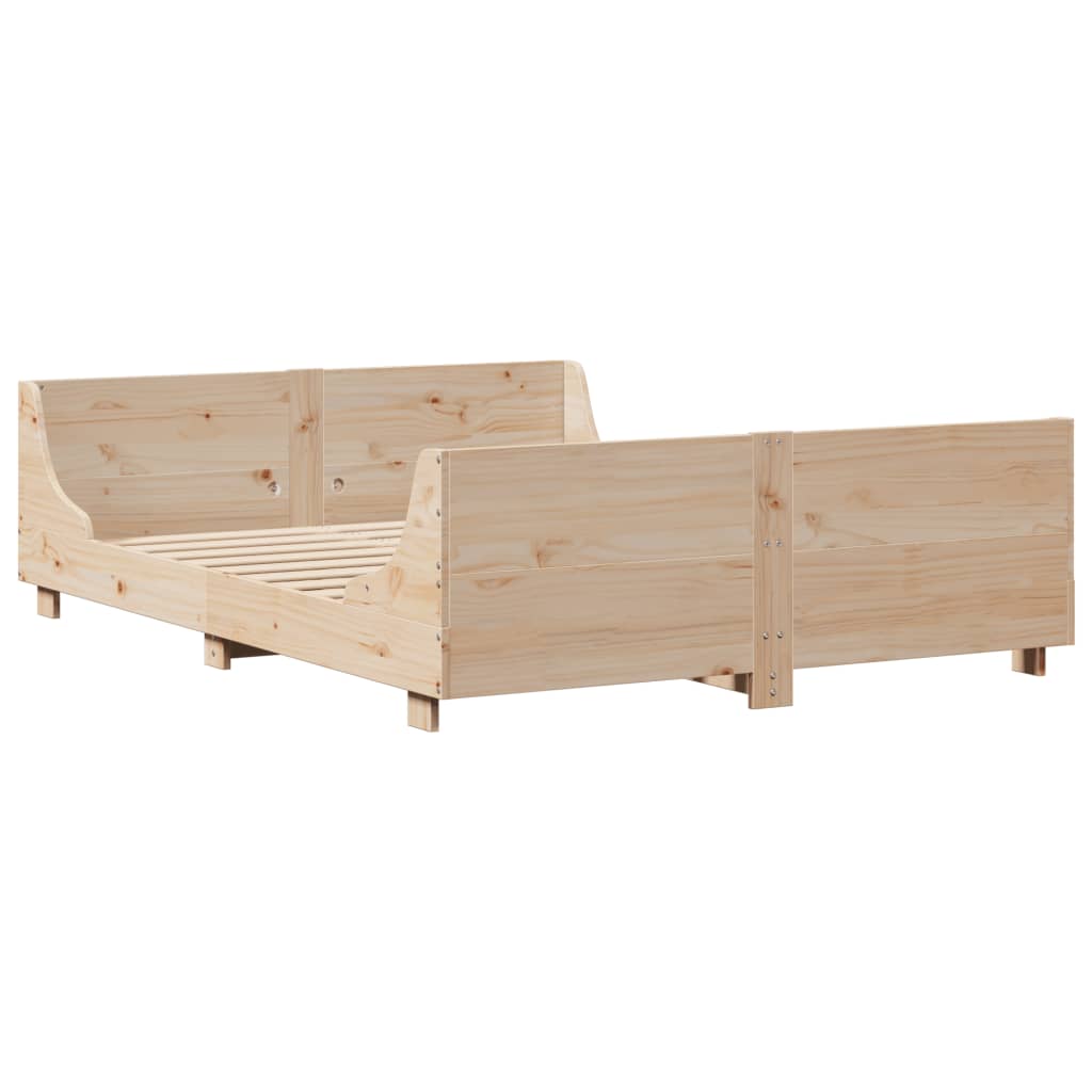 Vidaxl Bed Frame Without Mattress, 160X200 Cm, Solid Pine Wood