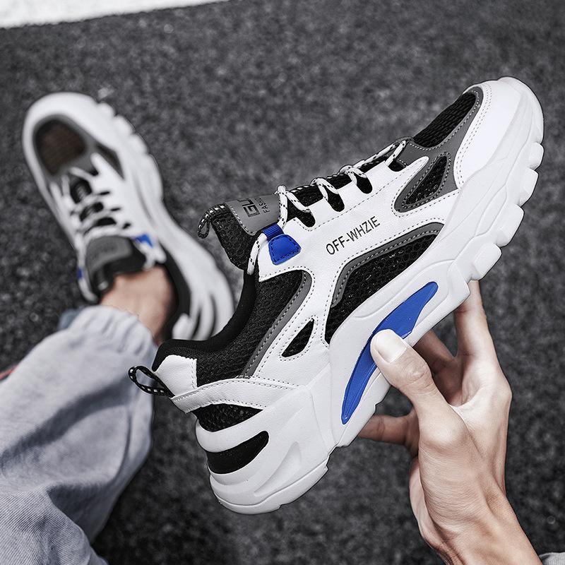 Herren Mesh-Sneaker mit klobiger Sohle, Akzent, Lässige Modeschuhe