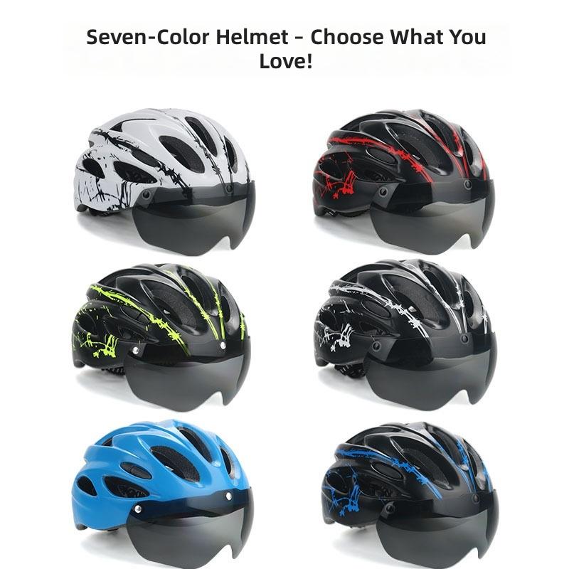 Magnetic-style Visor PC Material Cycling Helmet for Unisex Mountain and Road Bike Safety Roller Skating Use