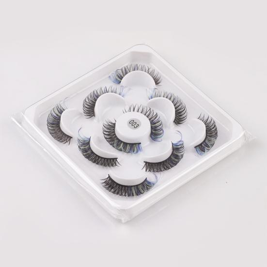 Yousheng 1 Box False Eyelashes Dramatic 3D Effect Colorful Colored Russian Strip Lashes Eyelashes Extension Make Up for Female