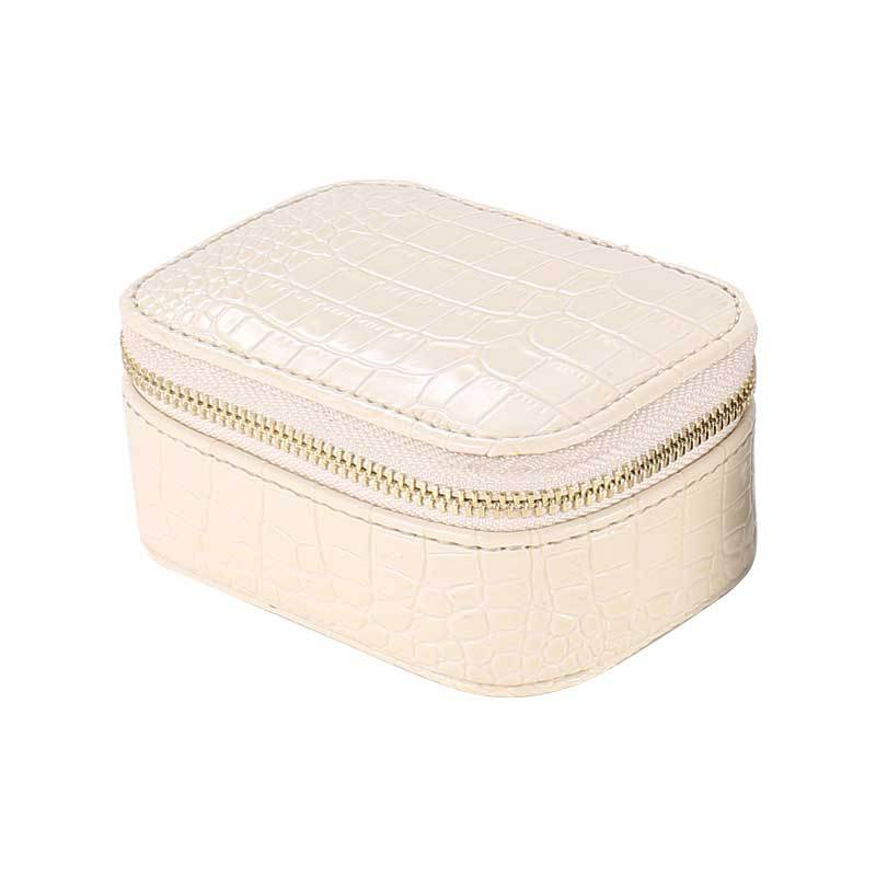 Custom Mini Jeelry Box Portable Luxury Travel Pu Leather Earring Ring Box Chic Jewelry Storage with Zipper
