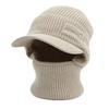 Winter men's integrated knitted hat with brim scarf face protection pullover hat outdoor cycling warm middle-aged and elderly wool hat