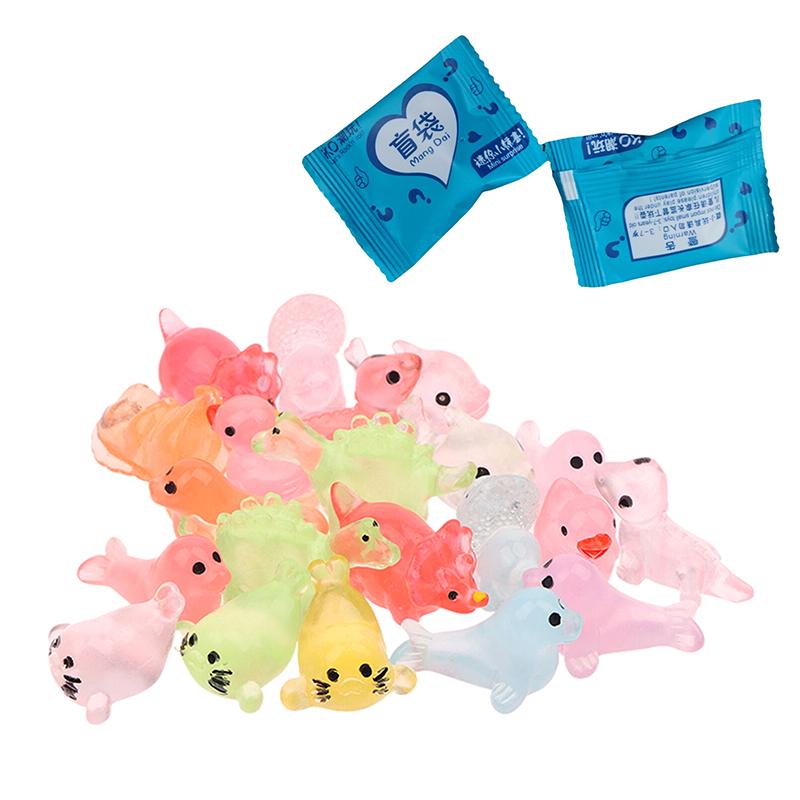 20 Bucăți Animal Mic Mini Drăguț Figurine de Joacă Pungă Surpriză Luminos Stil Cutie Oarbă Jucării Aleatorii Simulare Val Animal de Desene Animate Jucărie pentru Copii