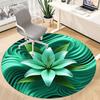 1pc Lily Flower Print Chair Carpet for Office, Round Non-Slip Durable Large Size Office Carpet, Suitable for Office, Beautiful Decoration