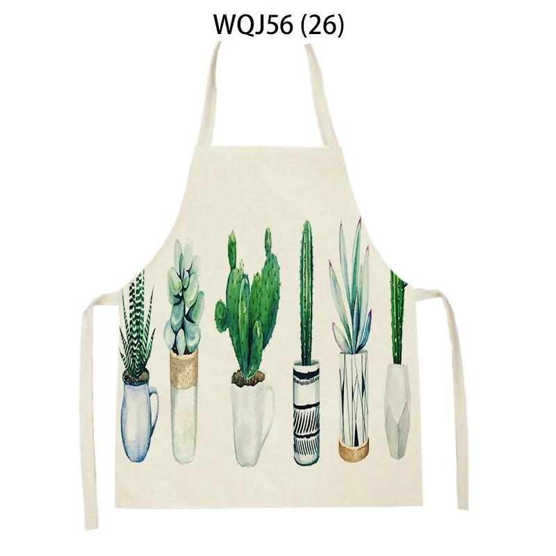 Cactus Pattern Home Cleaning Kitchen Aprons Plant Flowers Adult Kids Waist Bib Baking Accessories Cleaning Antifouling Apron