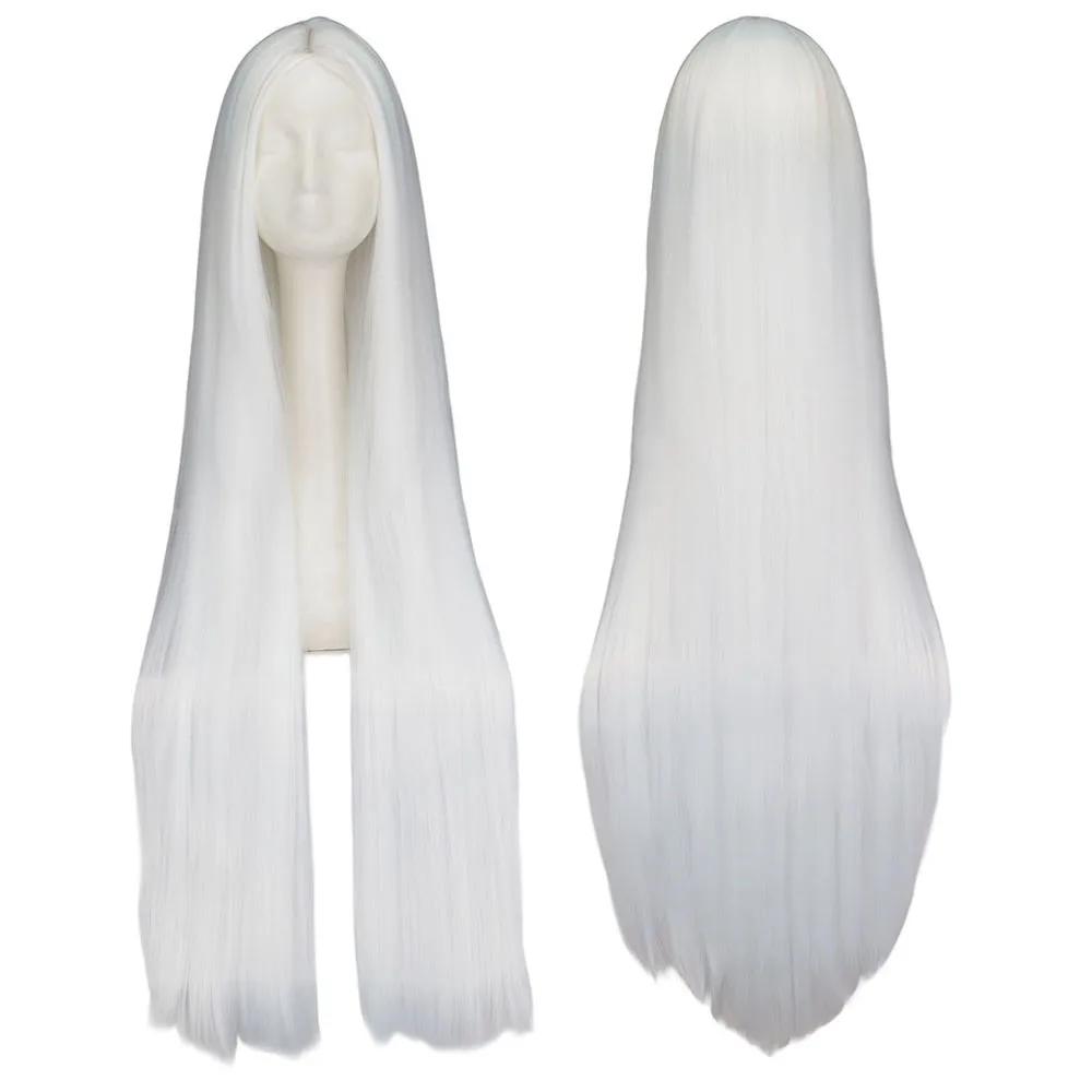 Black Wig 100CM/40 Inches Long Synthetic Wigs Heat Resistant Halloween Carnival Costume Cosplay Straight Hair