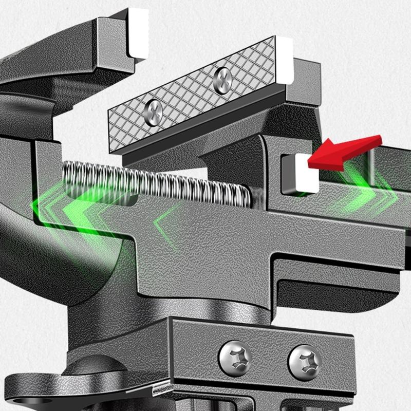 Multipurpose Benches Vise Table For Workbench Clamping Vise Heavy Duty Jaw Swiveling Base for Woodworking Metal