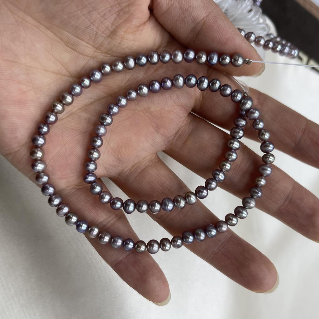 1String, Natural Freshwater Pearls, 4-5mm, Handmade Near Round Pearl Beads for Jewelry Making DIY, Cheapest Items Available 36cm
