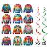 Ugly Themed Sweater Christmas Party Spiral Hang Ornaments Winter Festivities
