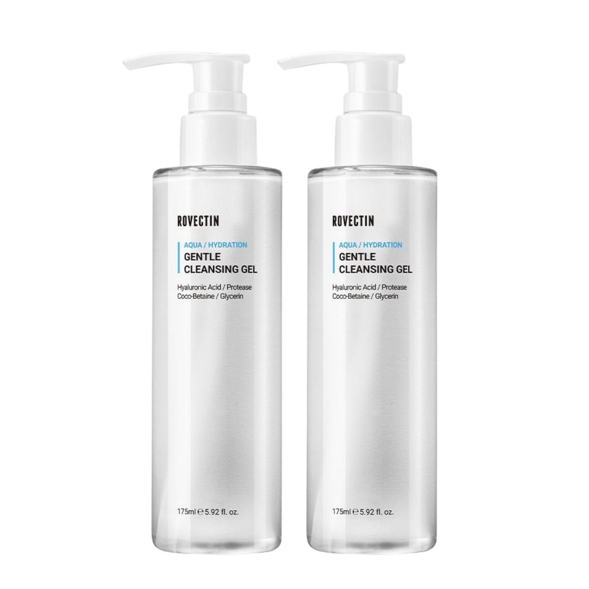 

Rovectin Aqua Gentle Cleansing Gel Set (2pcs) - Low-pH Hydrating Facial Cleanser with 8-Layer Hyaluronic Acid & Amino Acids 175ml x 2