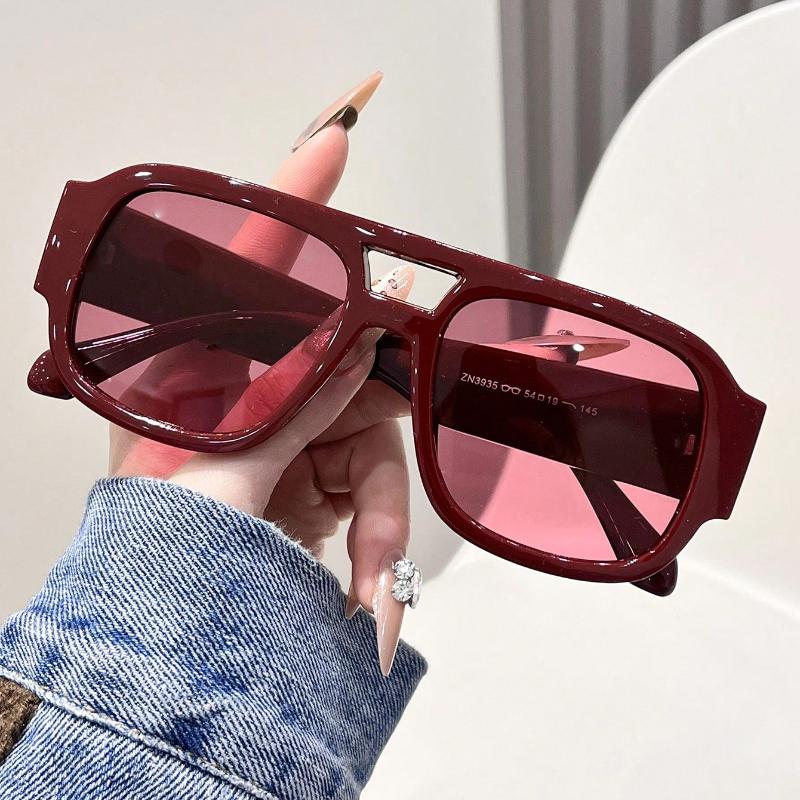 

1 пара женских модных очков с красной оправой, модный пляжный аксессуар для лета Red