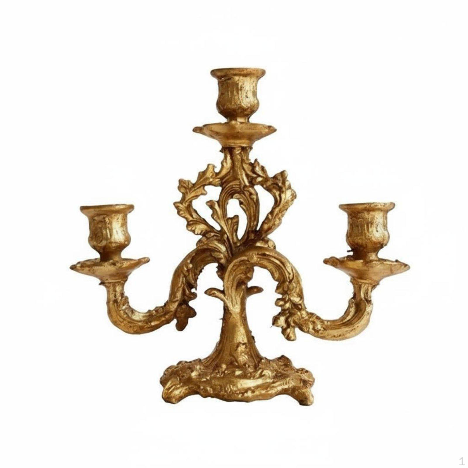 Candle Holder Ornate Detailing Baroque Candlestick Romantic Atmosphere 3 arms Candelabra for