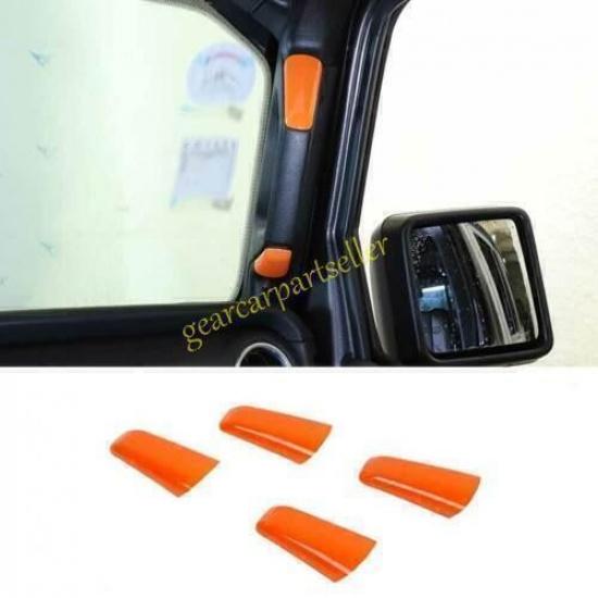 Vitality Orange Inner Door AB Pillar Handle Cover For Jeep Wrangler JL 18-2024