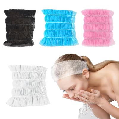 100Pcs Hair Bands Soft Breathable Non-Woven Elastic Fit Disposable Spa Headbands Makeup Beauty Salons Travel Hair Wrap