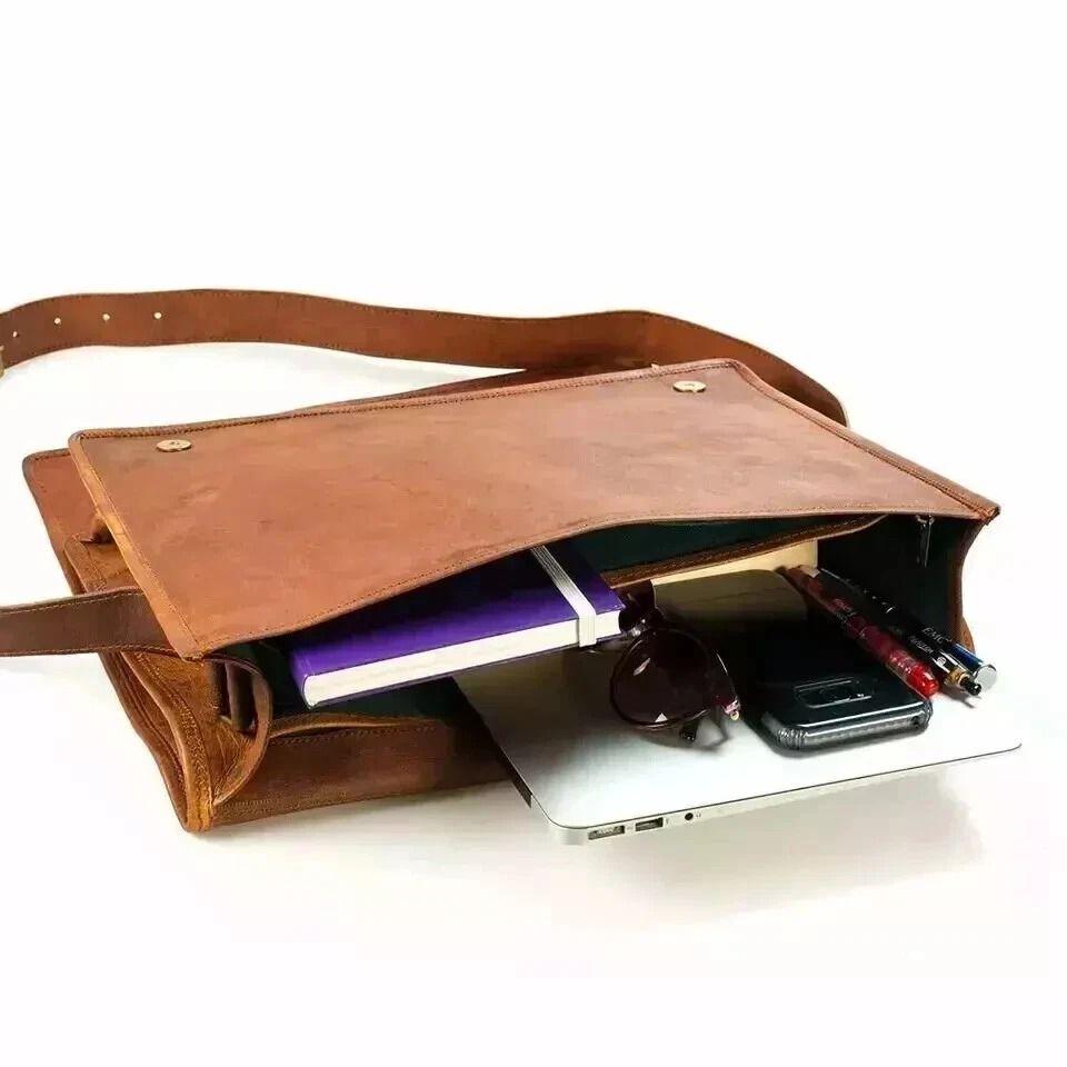 Men's Satchel Genuine Brown New Handmade Leather Vintage Messenger Bag