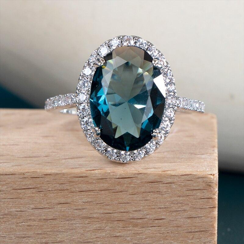 BELLA BOX Elegant Oval Zircon Lady's Finger Ring Party Gorgeous Wedding Anniversary Gift Good Quality Women Fashion Jewelry