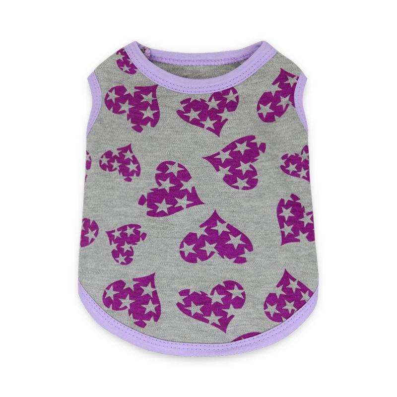 Heart Print Cotton Sweatshirt Vest for Small Dogs & Cats - Suitable for Puppies, Teddy, Bichon Breeds