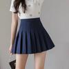 Preppy Style High Waist Solid Pleated Mini Skirt Women Summer Spring Korean Fashion Cute White A-line Skirt Y2k Skort Clothes