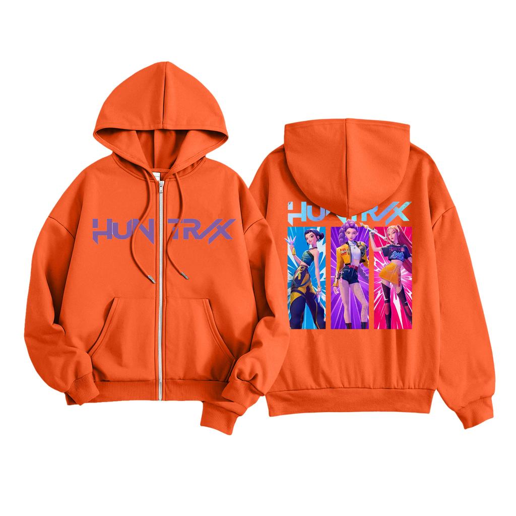 Kids Fashion Women's Lightweight Long Sleeve Zipper Hoodie Printed Hoodie With Pockets