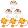 6pcs Straw Dust Plug Portable Child Straw Hat Cover