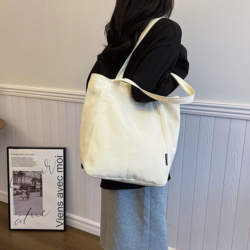 Chic Street Style Canvas Tote Bag For Women 2024 Trendy And Spacious Handbag
