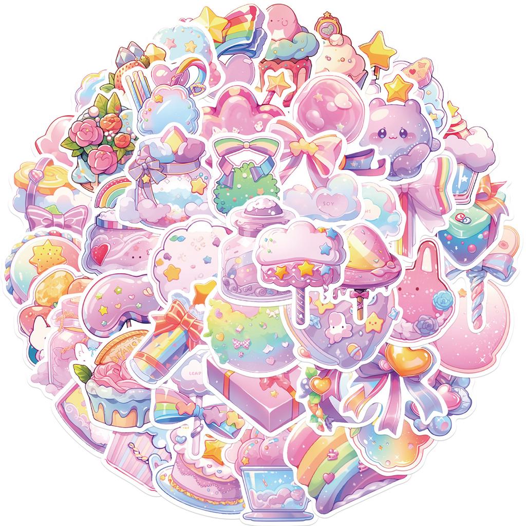 50 Cartoon Candy Small Items Stickers Guitar Notebook Suitcase DIY Waterproof Stickers