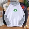 Women's Hooded Drawstring Stitching Collision Color Long-Sleeved Sweatshirt