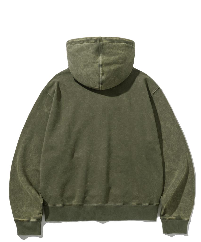 Washed Arch Logo Hoodie - Khaki