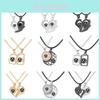 Collier Magnétique pour Couple avec Pendentif en Forme de Cœur et Gravure 'Je t'aime' pour Cadeaux Romantiques