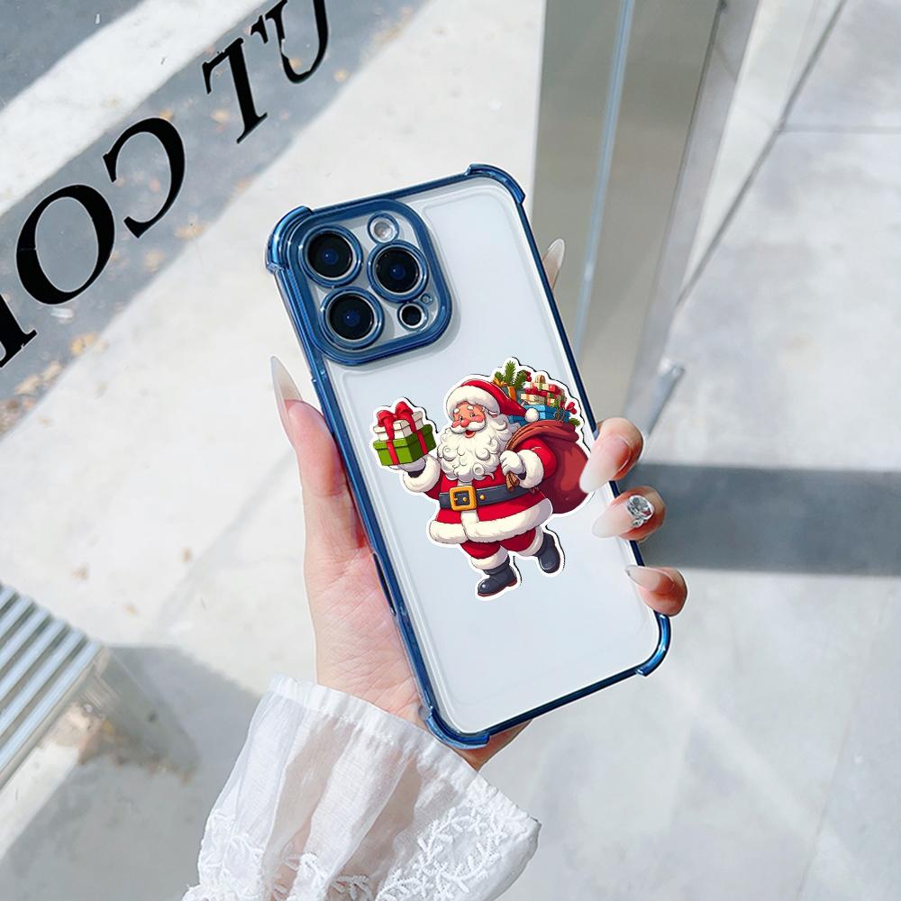 Ae120 Merry Christmas Santa Design Electroplated TPU Phone Cases for Samsung A54 A12 A14 S23 S24 Ultra A55 A15 S20 S21 FE Four Corner Protection Cover