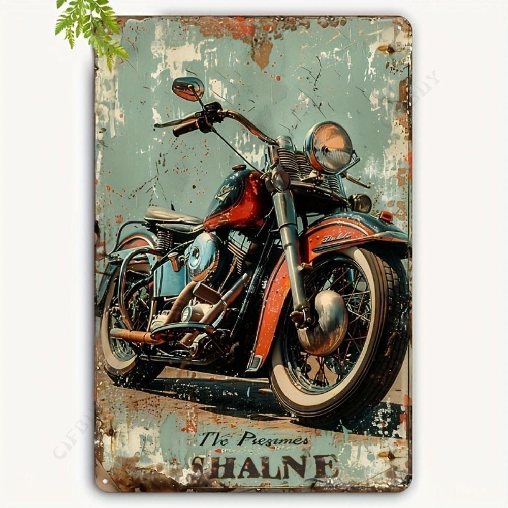 Moto metal interior plaque in the garage in the bar on the wall 20x30cm