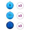 XL Christmas Ornament Set 9 pcs Blue Plastic