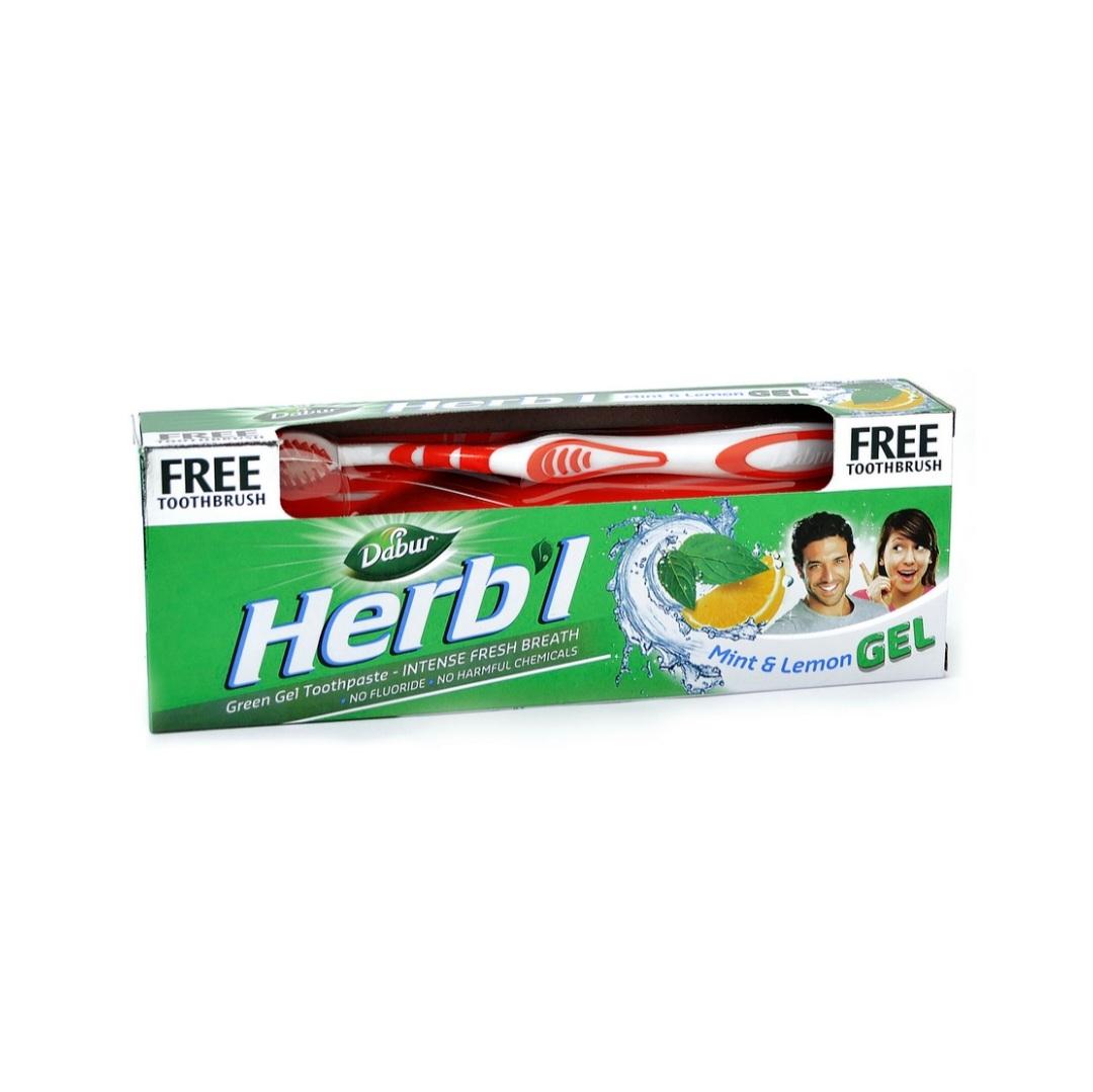 

Гель для зубів З лимоном і м ятою HERB`L + зубна щітка 1 pcs
