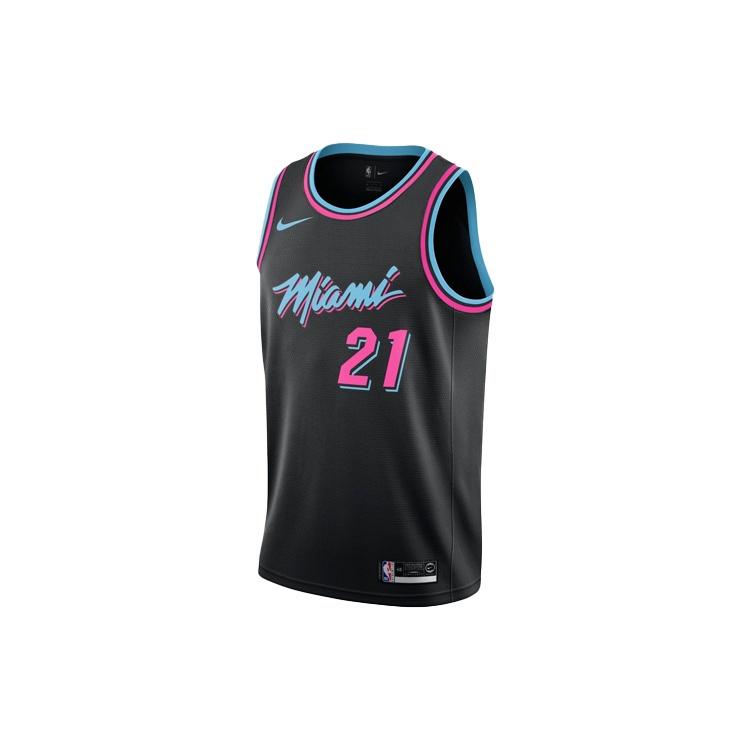 Nike NBA SW Fan Edition 18-19 Season Miami Heat 21 Jersey Black Men s AJ4622-011 M