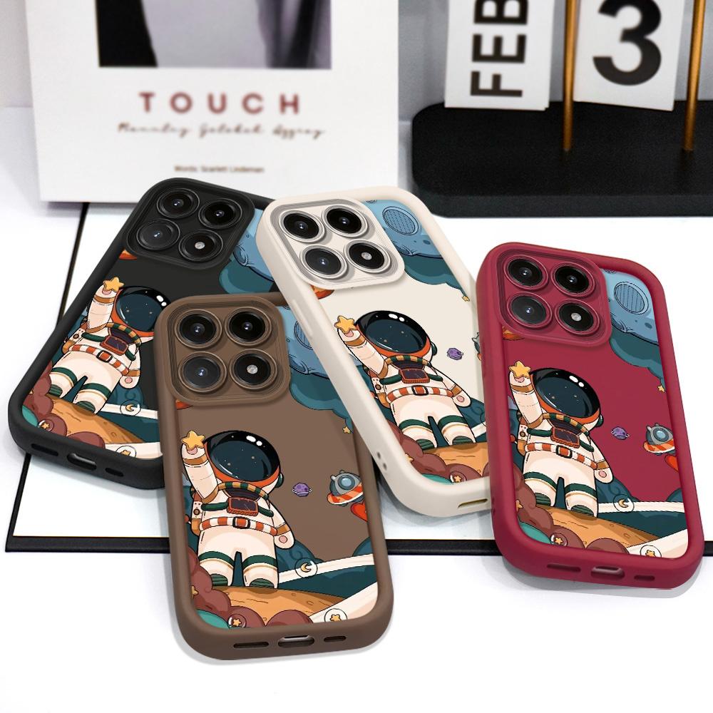Happy Astronaut Phone Case For Xiaomi 15T 14T 13T Pro 17 15 14 13 12 Lite Ultra Pro Max 5G Staircase Soft Cover