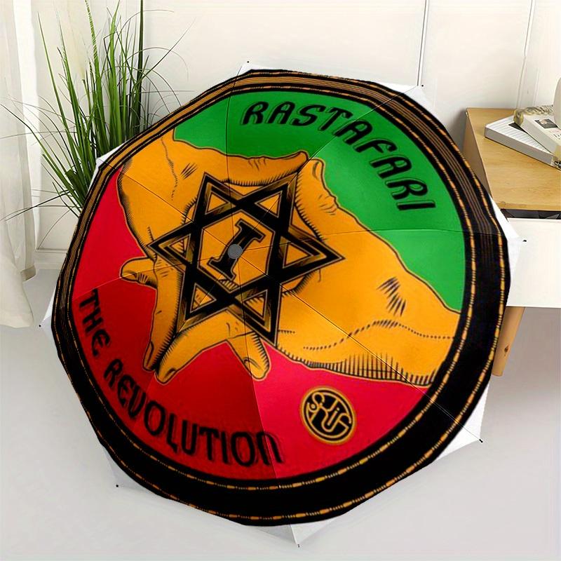 Rastafari Revolution: Der beste kompakte Faltschirm mit stabilem Eisengestell und 8-Speichen-Design, ideal für den ganzjährigen Gebrauch, großartig für Ho