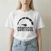 Unisex Unisex T-Shirt Lustiges Meme Niedrige Cortisolwerte Vintage Reine Baumwolle T-Shirts Kurzarm T-Shirts Rundhals Kleidung Party