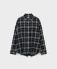 LOW CLASSIC Oversized Lc Flannel Checked Shirt_Brown [Lc263Sh01Br]