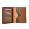 Mens Credit Card Holder Retro Handmade Short Ultra Thin Slim Crazy Horse Leather Durable Portable Small Wallet